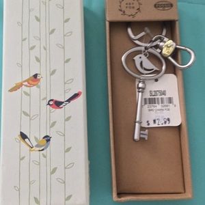 Brand New Fossil Stainless Steel Bird Keychain